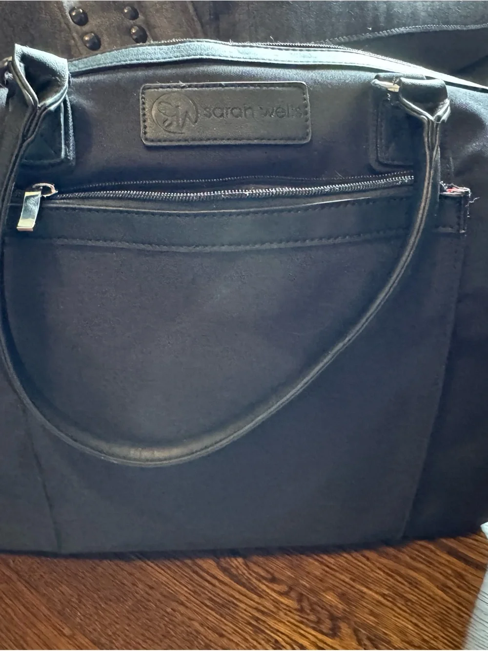 Sarah Wells Black “Claire” Tote Bag with Removable Strap
